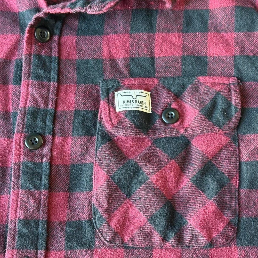 Men's Kime's Ranch Red and black plaid button-up shirt size large - Picture 8 of 8